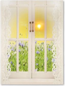 Obraz podświetlany - słońce za oknem, 1 LED, 30 x 40 cm
