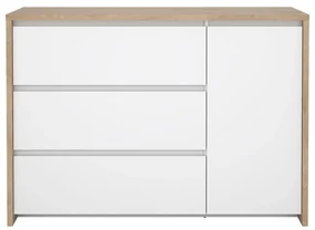 Biało-naturalna komoda w dekorze dębu 119x84x48 cm Next – Tvilum