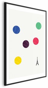 Plakat Wieża Eiffla i tenis 21x30 cm z ramą czarną z marginesem ARTGEIST B