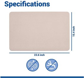 Beżowy dywanik łazienkowy okrzemkowy (z diatomitu) 39x60 cm Simi – Wenko