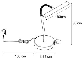 Lampa stołowa Art Deco brązowa z LED - Tableau Nowoczesny Oswietlenie wewnetrzne
