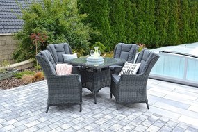 Zestaw do jadalni z rattanu EDEN 1 + 4