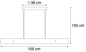 Nowoczesna lampa wisząca czarna ze szkłem dymnym - Catch Nowoczesny Oswietlenie wewnetrzne