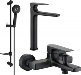 Mexen Lynx DF40 zestaw wannowy, czarny - 745913DF40-70