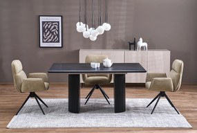 BOLERO stół rozkładany 160-250x90x78 cm czarny, 6-10 osobowy