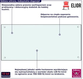 Biały panel ochronny na ścianę do kuchni W7-D34