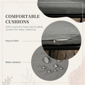 Outsunny Zestaw mebli ogrodowych 5 części Polirattan Stół 4 krzesła Stolik dodatkowy Elegancki szary | Aosom PL