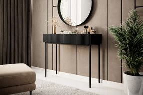 Toaletka Nicole 100 cm z szufladami - czarny mat / czarne nóżki