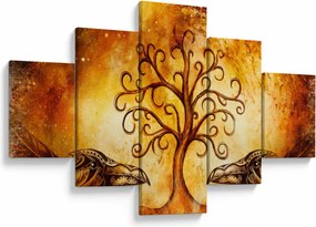 Naturalny abstrakcyjny obraz drzewa (125x70 cm)