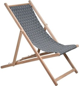 Chilienne Jardin Privé 1 miejsce z drewna bukowego FSC, tkanina żakardowa w romby czarne, białe i złote, 3 pozycje, zdejmowana tkanina odporna na UV