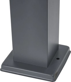 Lampa zewnętrzna ciemnoszara ze szkłem opalowym 45 cm IP44 z gniazdem i czujnikiem ruchu - Malios