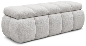 Jasnoszara ławka z materiału bouclé – Bobochic Paris