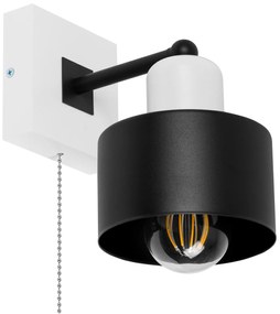 Czarno-biały kinkiet LED SHWD-SC10x10WE jednopunktowy z litego drewna