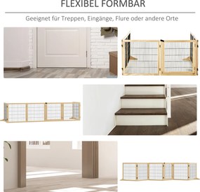 PawHut Ogrodzenia Dla Bydla - Ogrodzenie Dla Psów, Ogrodzenie Drewniane, Ogrodzenie Składane 432x36x70cm Drewno Sosnowe Naturalny | Aosom PL