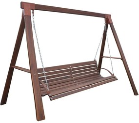 Drewniana huśtawka ogrodowa stojąca Kaori 3X - 180 cm