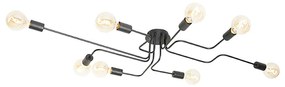 Designerska lampa sufitowa czarna 8-świateł - FacileDesignerski Oswietlenie wewnetrzne