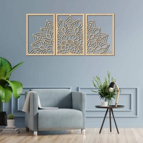 3-częściowa mandala kwiatowa na ścianę | FLOFER