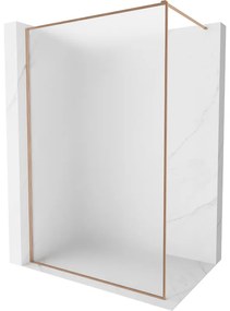 Mexen Kioto-F ścianka prysznicowa Walk-in z ramką 100 x 202 cm, szron 8 mm, miedź szczotkowana - 800-100-104-65-30