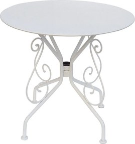Stół ogrodowy z metalu w stylu kutego żelaza – kolor biały - GUERMANTES