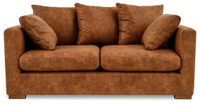 Koniakowa sofa z imitacji skóry 175 cm Hamburg – Scandic