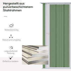 Outsunny Domek Narzędziowy Szopa Ogrodowa z Drzwiami Stal Zielony 142x84x189cm | Aosom PL