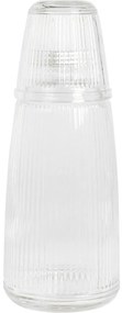 Szklana butelka z zakręcanym korkiem i szklanką, 1000 ml