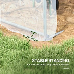 Outsunny Szklarnia foliowa, tunelowa 3 x 2 x 1,95 m, Odporna na wiatr szklarnia na pomidory, Szklarnia z 1 drzwiami, do ogrodu, na balkon, z PE, Przezroczysta