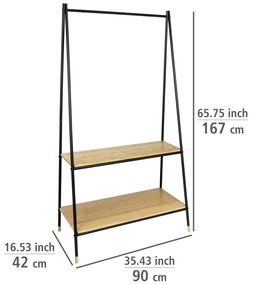 Stojący wieszak z bambusowymi półkami, 90 x 167 x 42 cm, Loft, WENKO