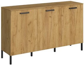 Industrialna komoda w kolorze dąb craft złoty - Vinos 3X