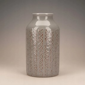 Osłonka Ceramiczna Szara 17 cm Nowoczesny Wazon zdobiony Elegancki wzór