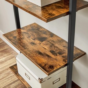 Regał z półkami TAYLOR 6 półek 204,8x60 cm, rustykalny brązowy