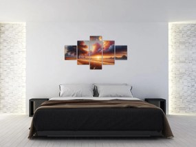 Obraz – Zachód słońca na polu (125x70 cm)