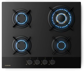 Klarstein Goldflame Nano płyta gazowa, 4 mosiężne palniki, 8 kW, LPG/gaz ziemny