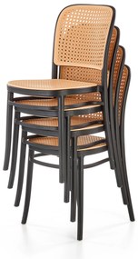 Krzesło Sztaplowane Naturalne Czarne K483