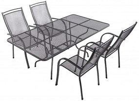 Metalowy zestaw ogrodowy PALMA I. 1 + 4 Stół prostokątny 160x95 cm (CT0311)