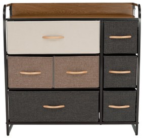 Komoda z szufladami z tkaniny HAZEL TYP 3, brązowy, XL