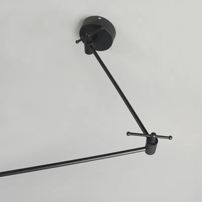 Lampa wisząca czarna z kloszem 35 cm niebieskim regulowanym - Blitz Nowoczesny Oswietlenie wewnetrzne