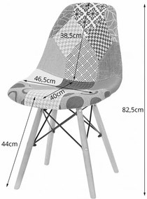 Komplet kolorowych krzeseł patchwork 4 szt. D0-Z77