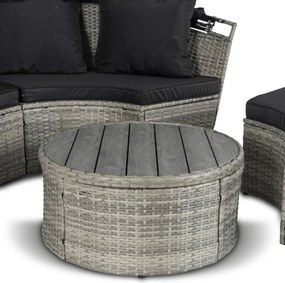 Zestaw modułowych mebli ogrodowych technorattan Island - łóżko ogrodowe