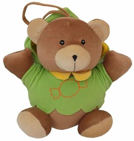 Baby Mix Pluszowa zabawka dla dzieci z mechanizmemmuzycznym Miś zielony, 23 cm