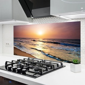 Dekor Szklany do Kuchni Słoneczny Dzień Na Złotej Plaży