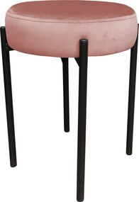 Taboret DIOR stelaż metalowy tkanina Welur : Kolor Stelaża - Czarny , Kolor tkaniny - VELVET - MG58, Typ tkaniny - Velvet