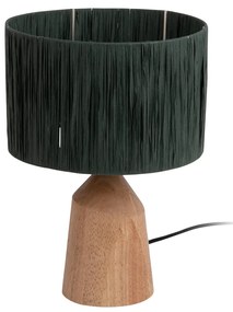 Lampa stołowa TRAPEZE z drewnianą podstawą, Ø 25 cm