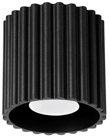 Plafon AURA 1 czarny GU10 ryflowany SOLLUX  LIGHTING