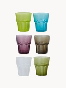 Handmade Water Glasses Mineral Made of Soda-lime Glass, Set of 6