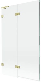 Mexen Lunar L parawan nawannowy 2-skrzydłowy lewy 110 x 150 cm, transparent, złoty szczotkowany - 897L-110-100-55-00-L