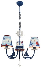 Dziecięcy żyrandol BOAT 3xE14/40W/230V niebieski