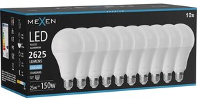 Mexen Nova 10x żarówka LED E27, A95, 25W, Zimna - 6500K, 2625 lm - L100-E27-2565-01x10