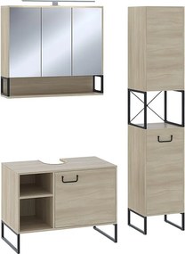 Zestaw mebli łazienkowych dąb/czarny 80x45.5x60 vionna