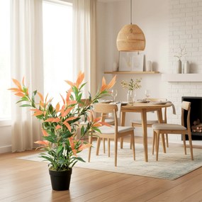 HOMCOM Sztuczna Photinia 90 cm roślina sztuczna z 300 liśćmi, z regulowanymi gałęziami, 45 x 45 x 90 cm, Czerwony+Zielony | Aosom PL